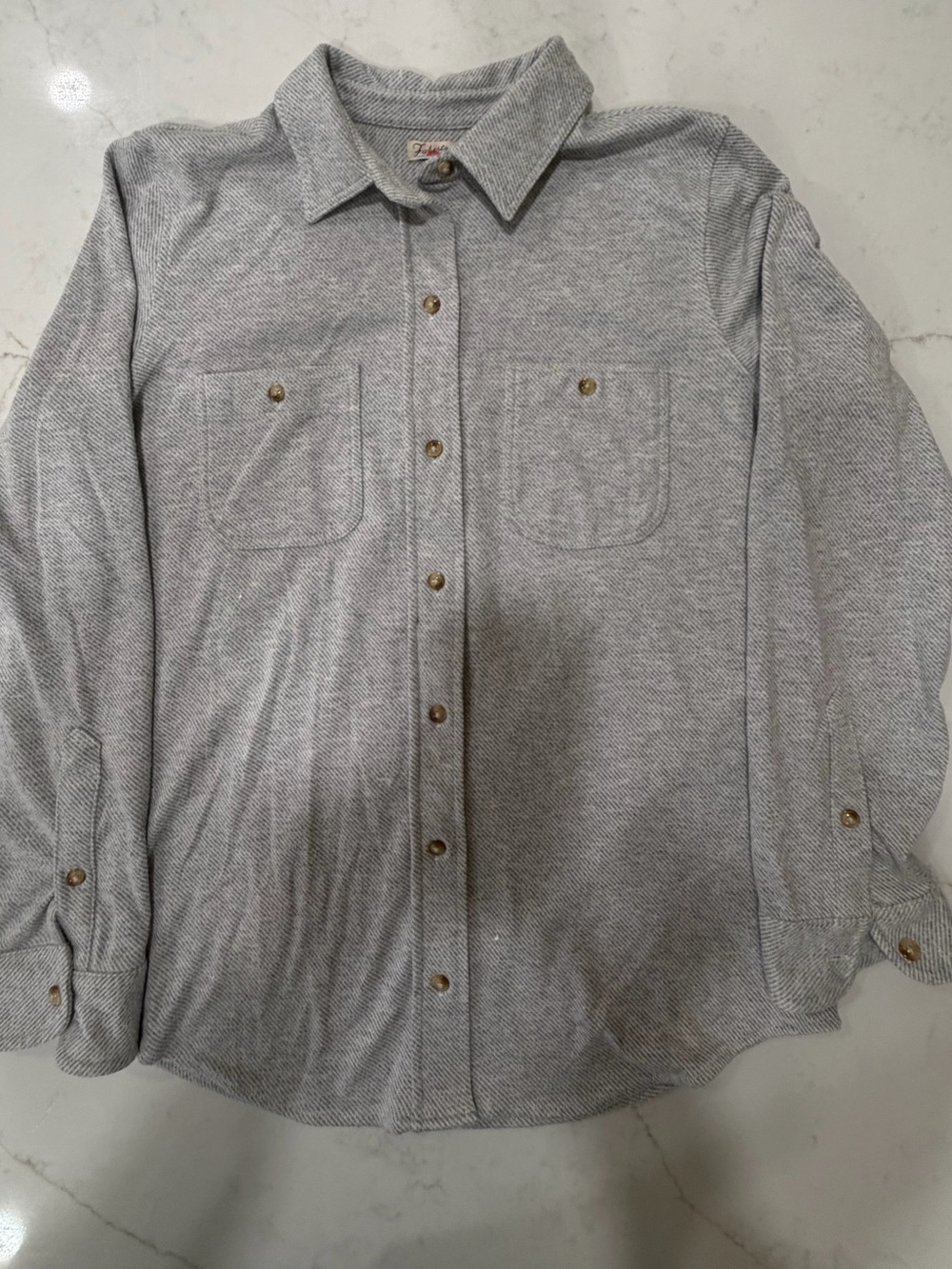 Faherty Women’s Legend Sweater Shirt Heather Gray Size Medium